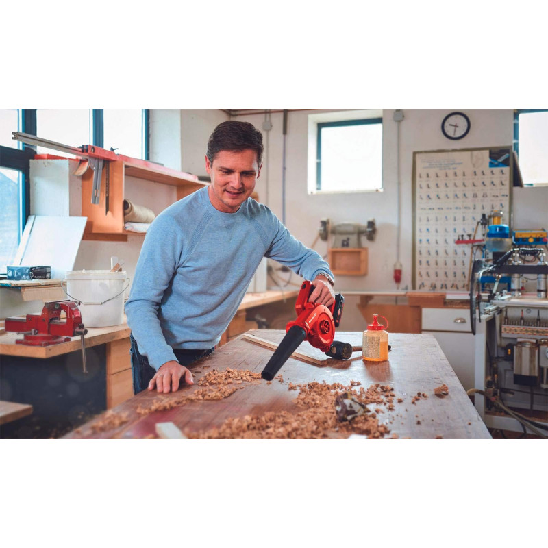 Einhell Повітродув акумуляторний TE-CB 18/180 Li - Solo, 18В, 130/180 км/г, 3 насадки, 0.9кг, без АКБ і ЗП (3408001)