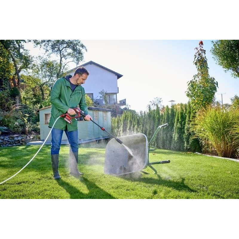 Einhell Мийка високого тиску акумуляторна HYPRESSO 18/24 Li-Solo, PXC, 18В, 24бар, 240л/год, набір аксесуарів, шланг 5м, 1.85кг, (без АКБ і ЗП) (4140130)