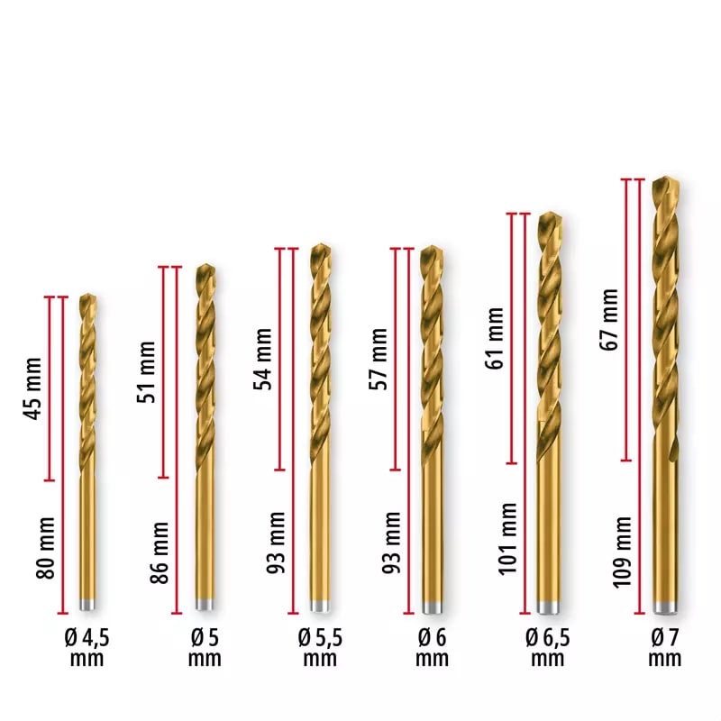 Einhell Набір свердел по металу , 19шт, 1-10мм, кейс (427019)