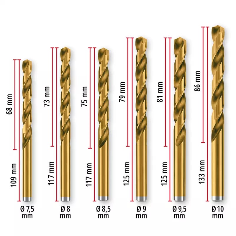 Einhell Набір свердел по металу , 19шт, 1-10мм, кейс (427019)