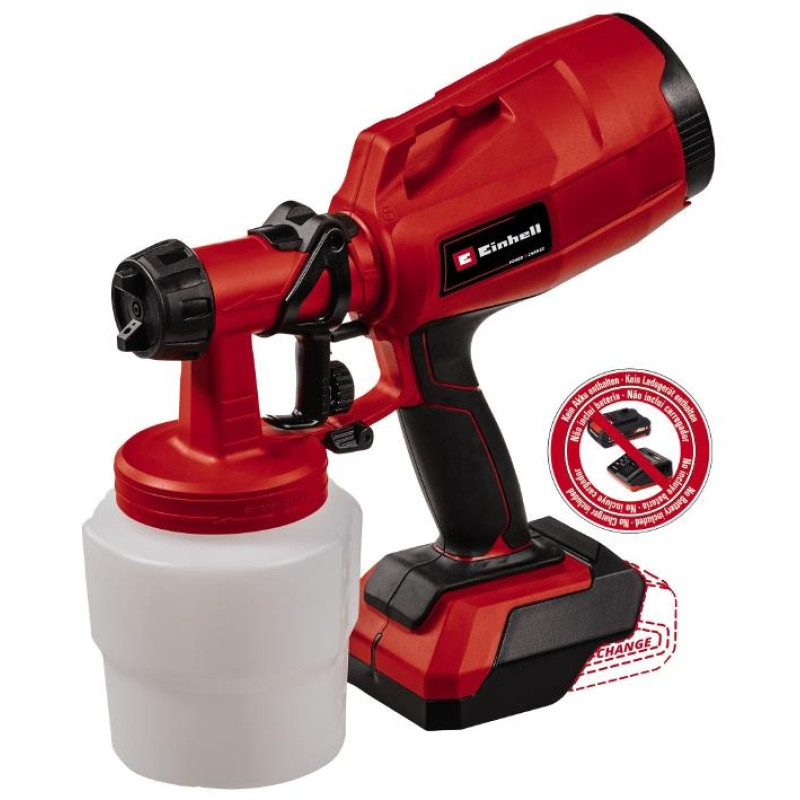 Einhell Фарборозпилювач TC-SY 18/60 Li акумуляторний Solo, 18В, 650 мл/хв, бачок 800 мл (4260025)