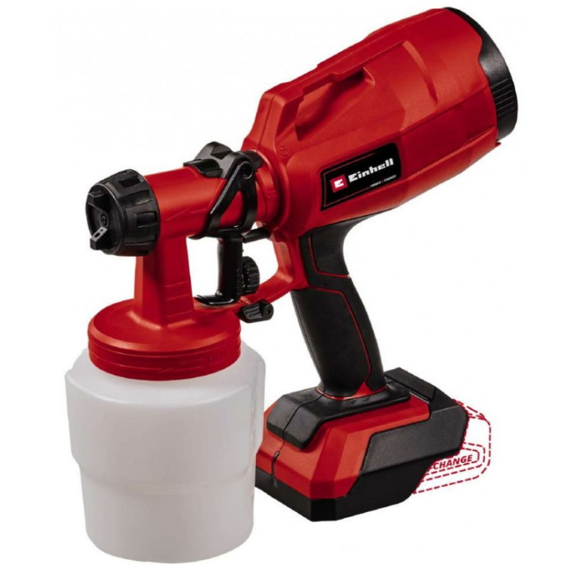 Einhell Фарборозпилювач TC-SY 18/60 Li акумуляторний Solo, 18В, 650 мл/хв, бачок 800 мл (4260025)