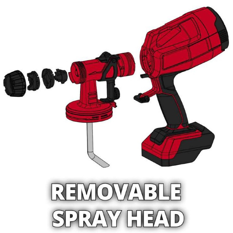 Einhell Фарборозпилювач TC-SY 18/60 Li акумуляторний Solo, 18В, 650 мл/хв, бачок 800 мл (4260025)