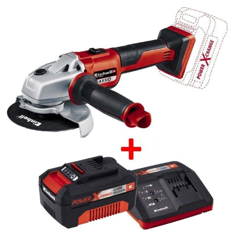 Einhell Акумуляторна кутова шліфмашина Axxio 125 мм, 1 акб 18V 3,0 Ah, з/п (20121428)