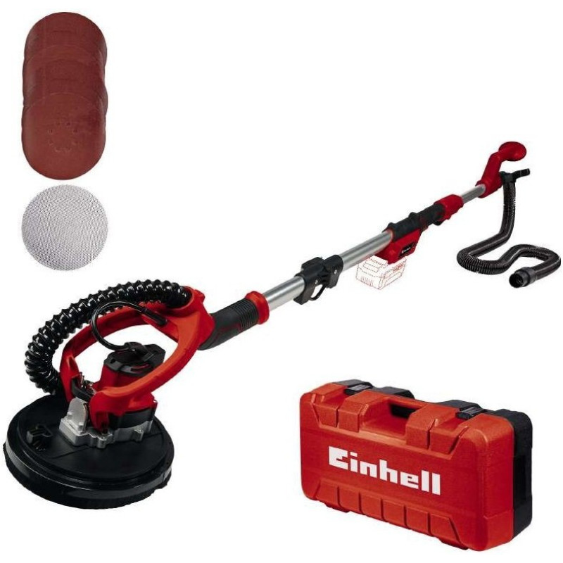 Einhell Шліфмашина для стін акумуляторна TP-DW 18/225LI - Solo, 18В, 225мм, 600-1200об•хв, 1.1-1.65м, кейс, 3.62кг, без АКБ і ЗП (4259990)
