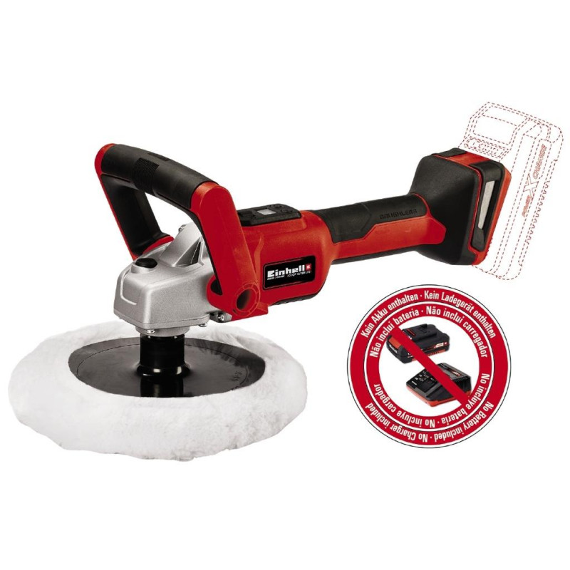 Einhell Шліфмашина полірувальна CE-CP 18/180 Li E - Solo, PXC акум, d180 мм, 18В (без АКБ і ЗП) (2093320)