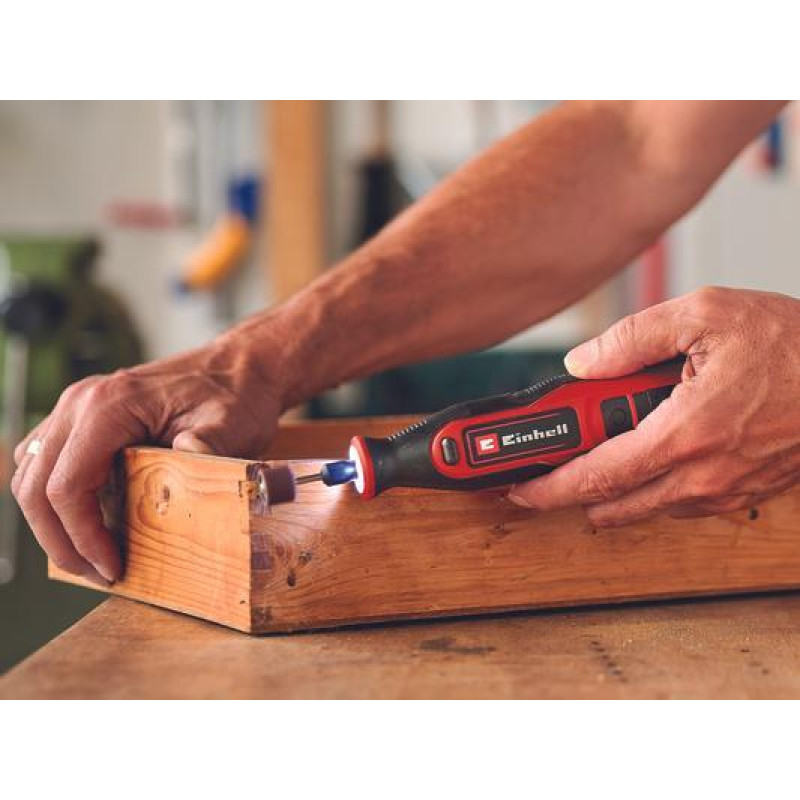 Einhell Шліфмашина шліфувально-гравірувальна акумуляторна TE-MT 7.2LI 7.2В 5500-26000об·хв 51 насадка 1.2кг (4419330)