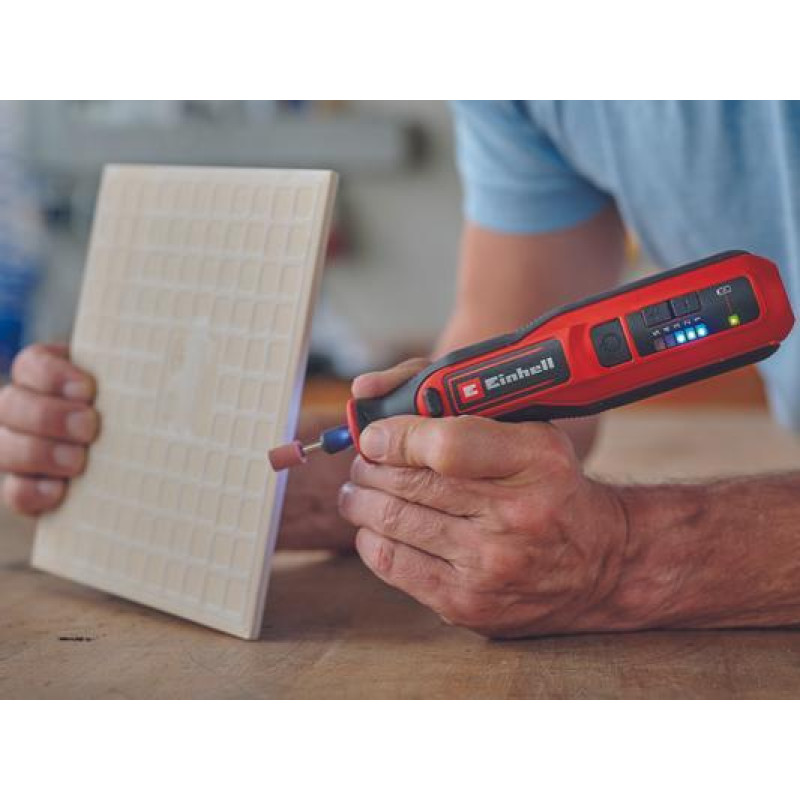 Einhell Шліфмашина шліфувально-гравірувальна акумуляторна TE-MT 7.2LI 7.2В 5500-26000об·хв 51 насадка 1.2кг (4419330)