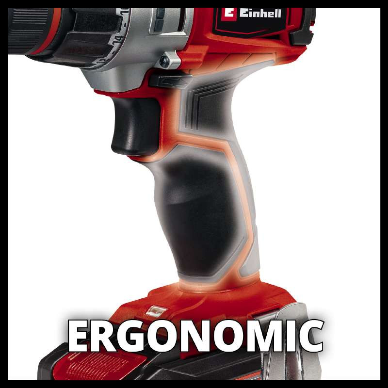 Einhell Акумуляторний дриль-шуруповерт TE-CD 18/2 Li, 1 акб 2,5 Ah, з/п, набір 39 свердл та біт (4514219)