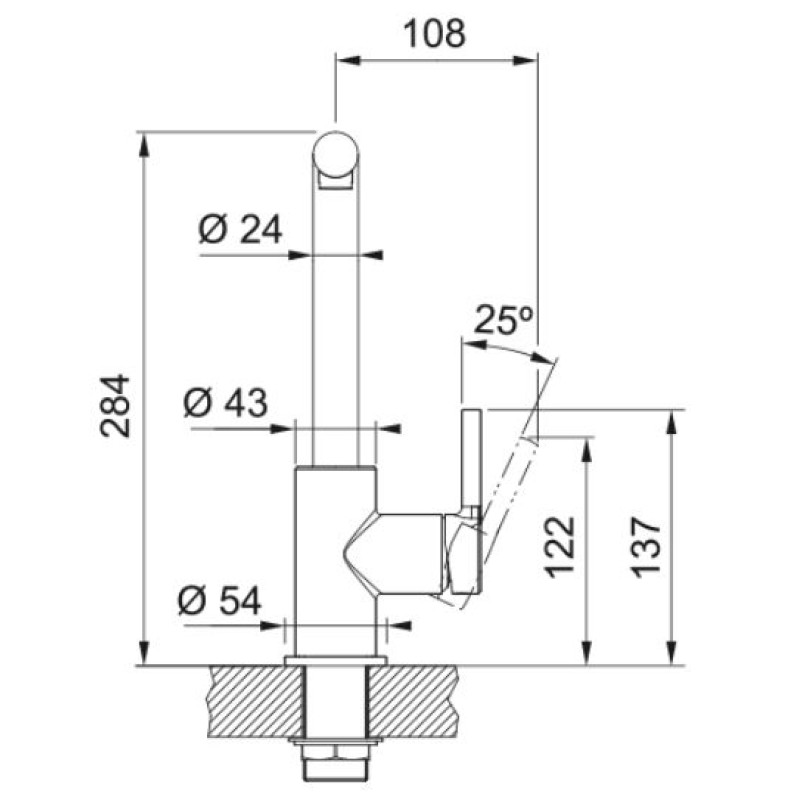 Franke Змішувач для кухні Lina L Shape, довж.виливу - 212мм, поворотний, 1важіль, чорний матовий (1150693393)