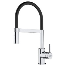 Franke Змішувач для кухні Lina, довж.виливу - 215мм, гнучкий, 1важіль, хром-чорний (1150626085)