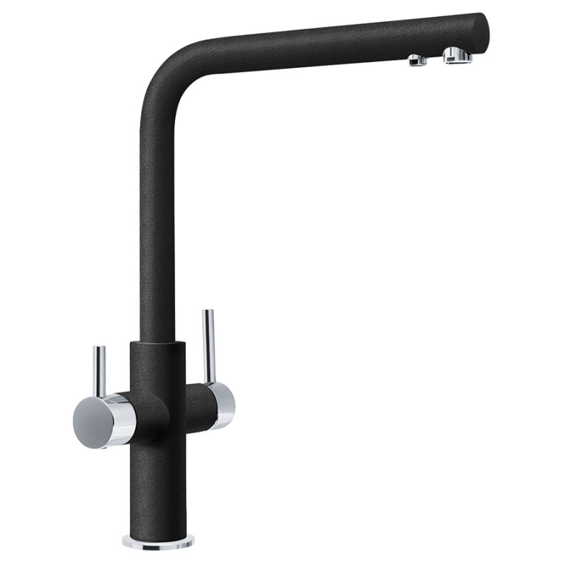 Franke Змішувач для кухні Neptune Clear Water, довж.виливу - 220мм, поворотний, 1+1фільтр, хром-онікс (1150370694)