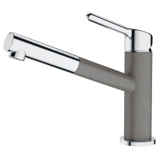 Franke Змішувач для кухні Orbit, довж.виливу - 225мм, витяжний, 1важіль, хром-сірий камінь (1150623141)