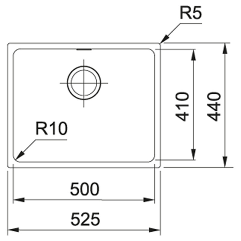 Franke Кухонна мийка Sirius SID 110-50/144.0649.561/тектонайт/525х440х200/монтаж під стільницю/сірий (1440649561)