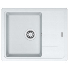 Franke Мийка кухонна Basis, фраграніт, прямокутник, з крилом, 620х500х200мм, чаша - 1, накладна, BFG 611-62, білий (1140272599)