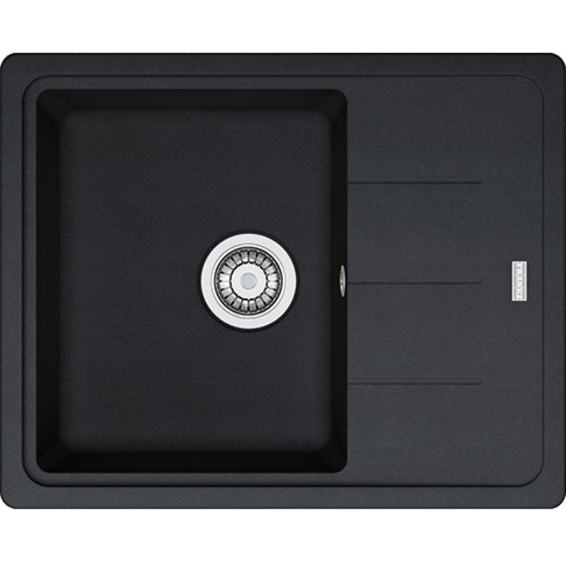 Franke Мийка кухонна Basis, фраграніт, прямокутник, з крилом, 620х500х200мм, чаша - 1, накладна, BFG 611-62, онікс (1140272580)