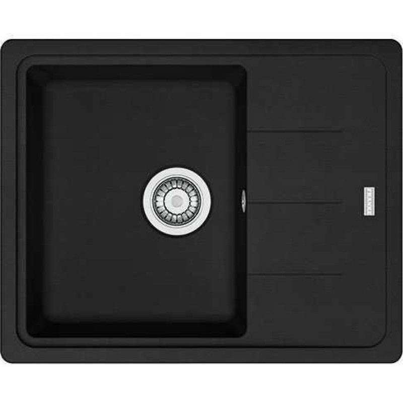 Franke Мийка кухонна Basis, фраграніт, прямокутник, з крилом, 620х500х200мм, чаша - 1, накладна, BFG 611-62, чорний матовий (1140667447)