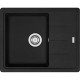 Franke Мийка кухонна Basis, фраграніт, прямокутник, з крилом, 620х500х200мм, чаша - 1, накладна, BFG 611-62, чорний матовий (1140667447)