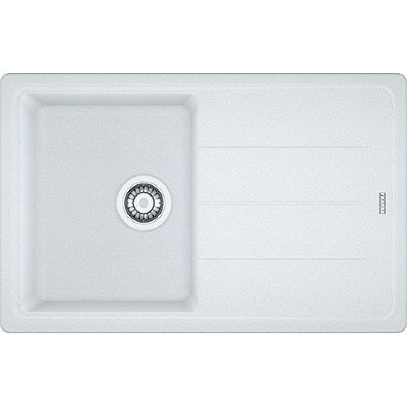 Franke Мийка кухонна Basis, фраграніт, прямокутник, з крилом, 780х500х200мм, чаша - 1, накладна, BFG 611-78, білий (1140258042)