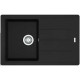 Franke Мийка кухонна Basis, фраграніт, прямокутник, з крилом, 780х500х200мм, чаша - 1, накладна, BFG 611-78, чорний матовий (1140667446)