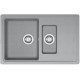 Franke Мийка кухонна Basis, фраграніт, прямокутник, з крилом, 780х500х200мм, чаша - 2, накладна, BFG 651-78, сірий камінь (1140565111)