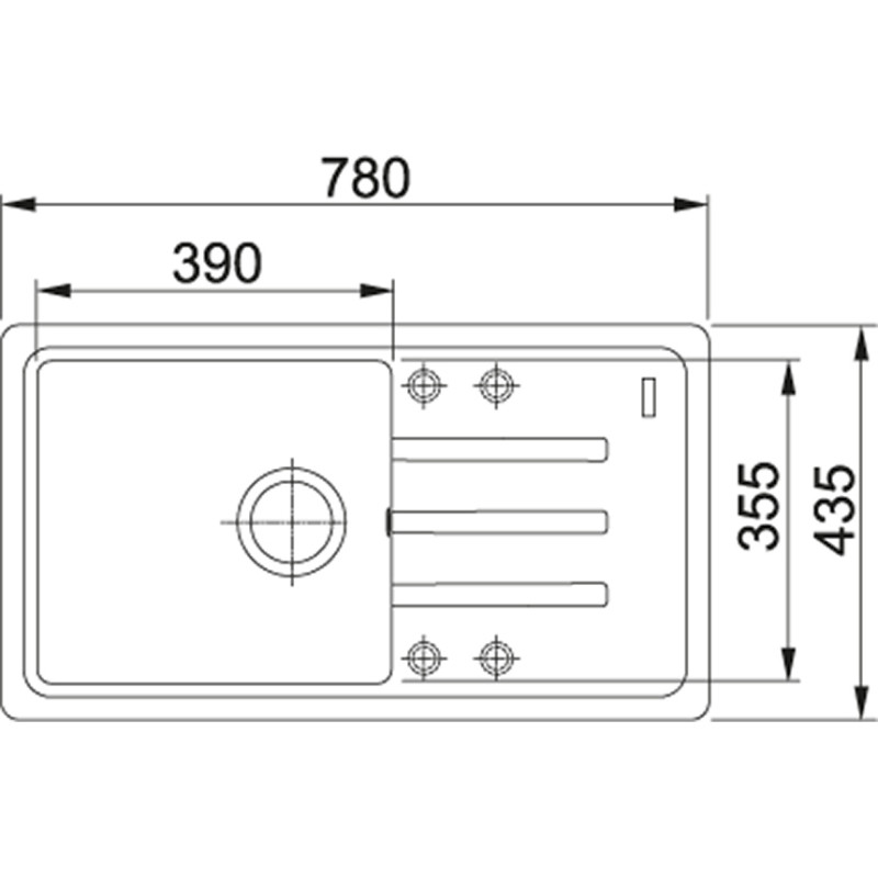 Franke Мийка кухонна Malta, фраграніт, прямокутник, з крилом, 780х435х200мм, чаша - 1, накладна, BSG 611-78, бежевий (1140375036)