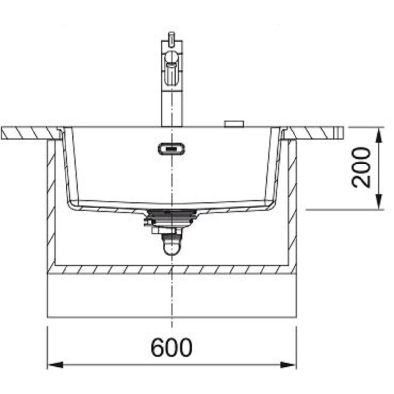 Franke Мийка кухонна Maris, фраграніт, прямокутник, без крила, 553х433х200мм, чаша - 1, врізна, MRG 110-52, онікс (1250701776)
