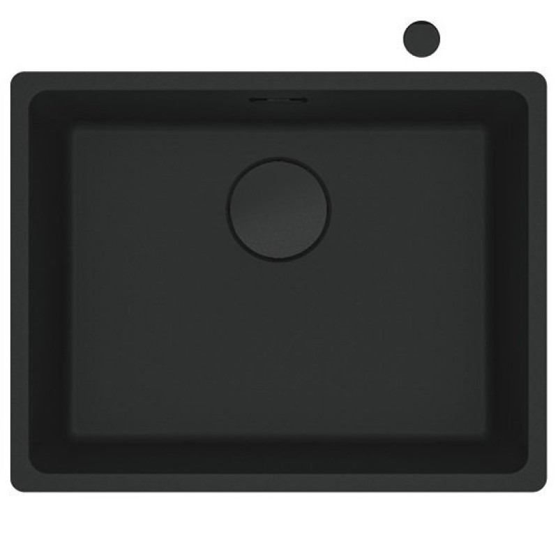 Franke Мийка кухонна Maris, фраграніт, прямокутник, без крила, 553х433х200мм, чаша - 1, MRG 110-52, чорний матовий (+вентиль) (1250699228)