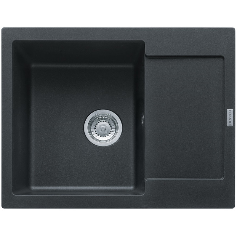 Franke Мийка кухонна Maris, фраграніт, прямокутник, з крилом, 620х500х200мм, чаша - 1, накладна, MRG 611-62, онікс (1140381006)