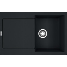 Franke Мийка кухонна Maris, фраграніт, прямокутник, з крилом, 780х500х200мм, чаша - 1, врізна, MRG 611, чорний матовий (1140631439)
