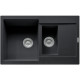 Franke Мийка кухонна Maris, фраграніт, прямокутник, з крилом, 780х500х200мм, чаша - 2, накладна, MRG 651-78, онікс (1140381015)