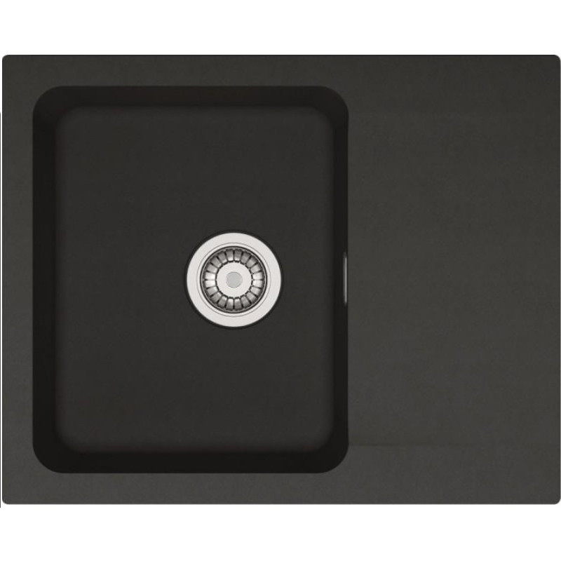 Franke Мийка кухонна Orion, тектонайт, прямокутник, з крилом, 620х500х180мм, чаша - 1, накладна, OID 611-62, чорний (1140498008)