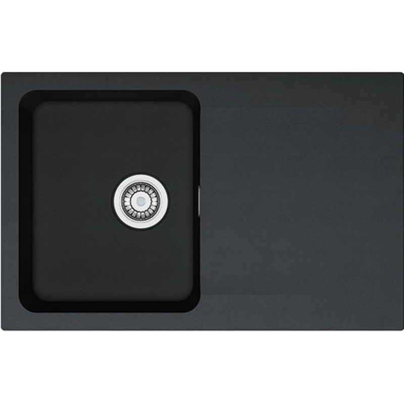 Franke Мийка кухонна Orion, тектонайт, прямокутник, з крилом, 780х500х180мм, чаша - 1, накладна, OID 611-78, чорний (1140498031)