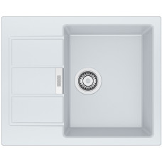 Franke Мийка кухонна Sirius, тектонайт, прямокутник, з крилом, 620х500х200мм, чаша - 1, накладна, S2D 611-62, білий (1430627382)