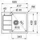 Franke Мийка кухонна Sirius, тектонайт, прямокутник, з крилом, 620х500х200мм, чаша - 1, накладна, S2D 611-62, білий (1430627382)