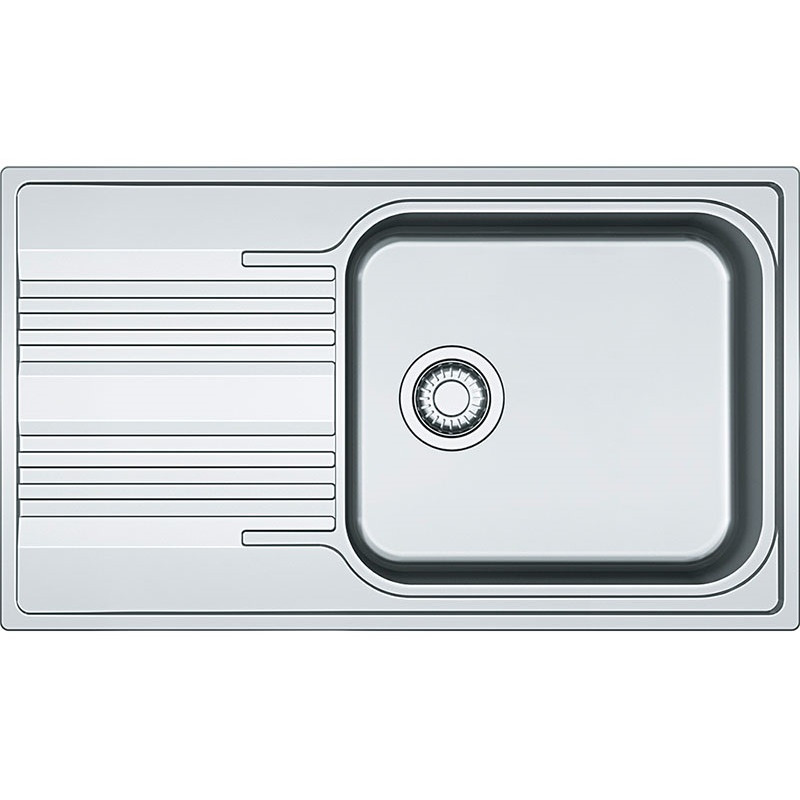 Franke Мийка кухонна Smart, нерж.сталь, прямокутник, з крилом, 860х500х190мм, чаша - 1, накладна, SRX 611-86 XL, нерж поліров. (1010456705)
