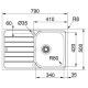 Franke Мийка кухонна Spark, нерж.сталь, прямокутник, з крилом, 790х500х160мм, чаша - 1, накладна, SKL 611-79, нерж декор (1010598809)