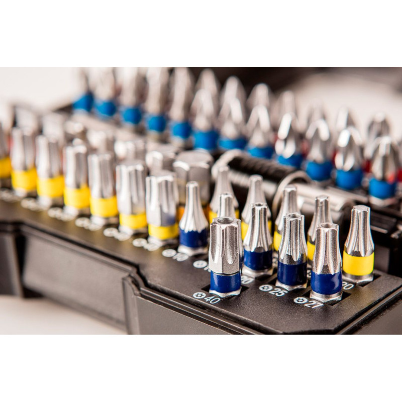 Graphite Біти, набір 60шт, магнітні подовжувачі 2шт, SL,PH,PZ,H,TX,TT, 25мм, кейс (56H600)