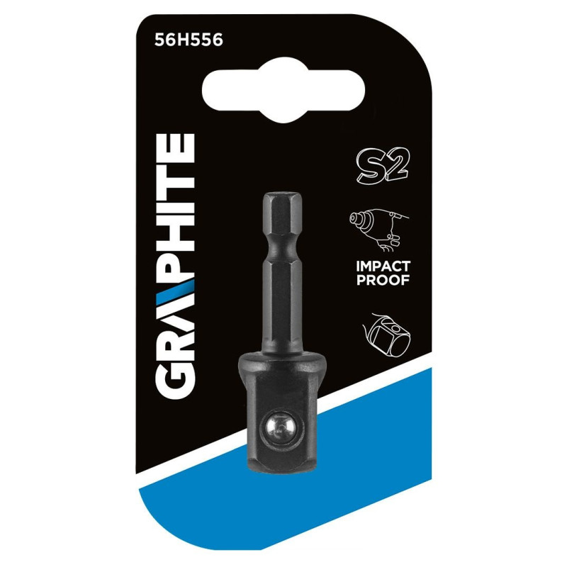 Graphite Адаптер ударний, 1/4" Hex на 1/2" квадрат, сталь S2 (56H556)