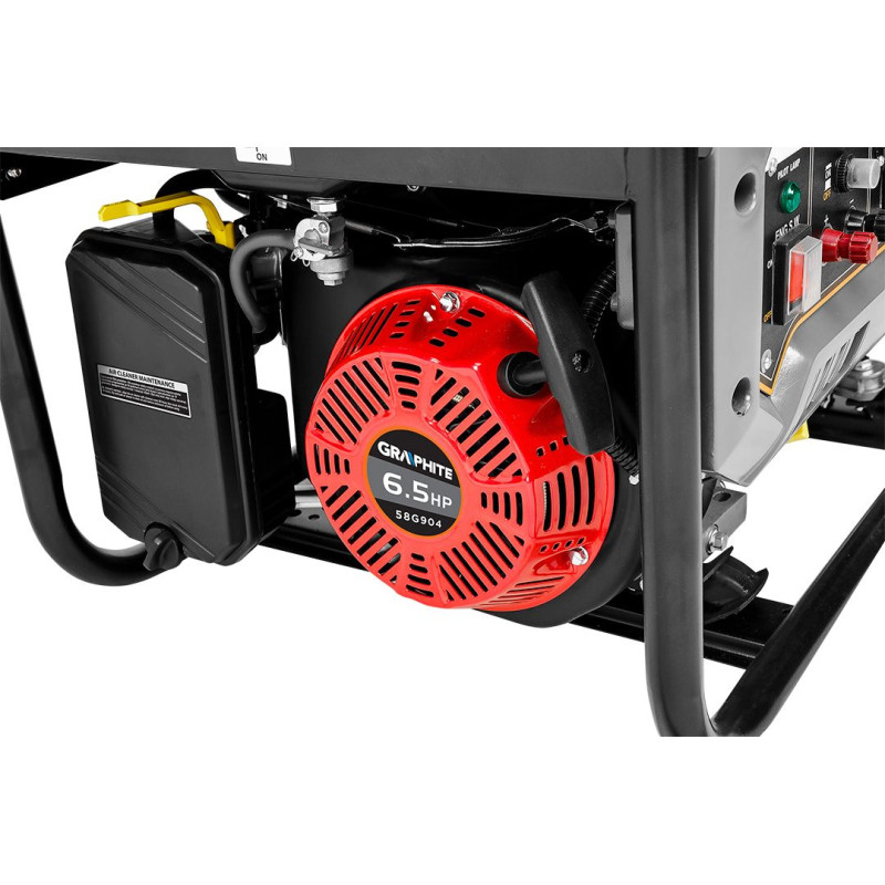 Graphite Генератор бензиновий 230В (1 фаза), 2/2.2кВт, ручний старт, AVR, 40кг (58G904)