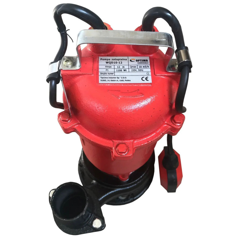 OPTIMA Насос фекальний WQD 10-12, 9000 л/год, вис. 12м, глиб. 5м, кабель 12м, 1.1кВт, 230В (8745)
