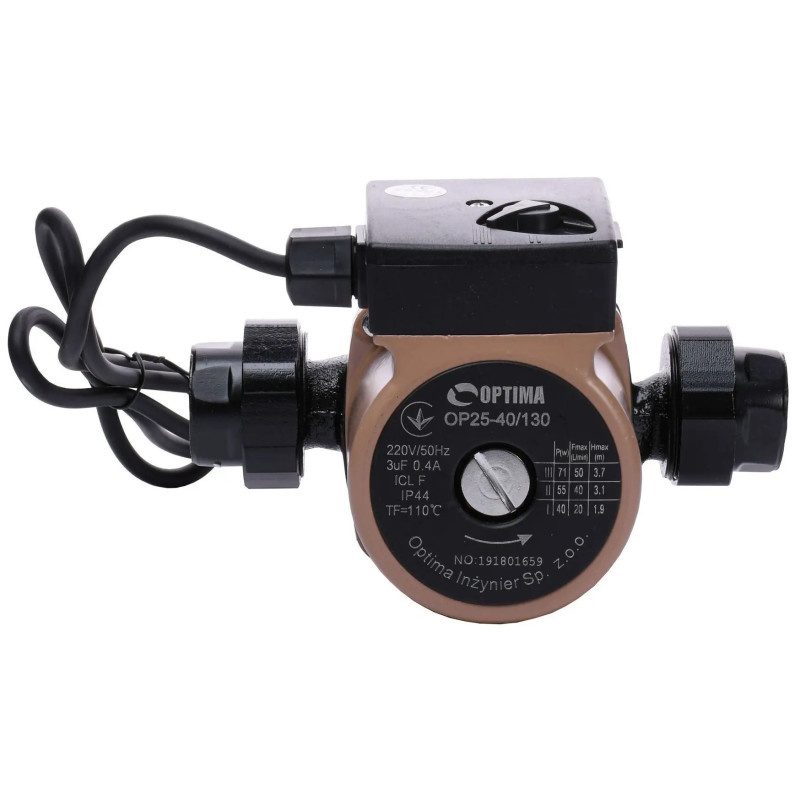 OPTIMA Насос циркуляційний OP25-40-130, G 1 1/4", 10 бар, 130мм, 71Вт, 230В (8365)