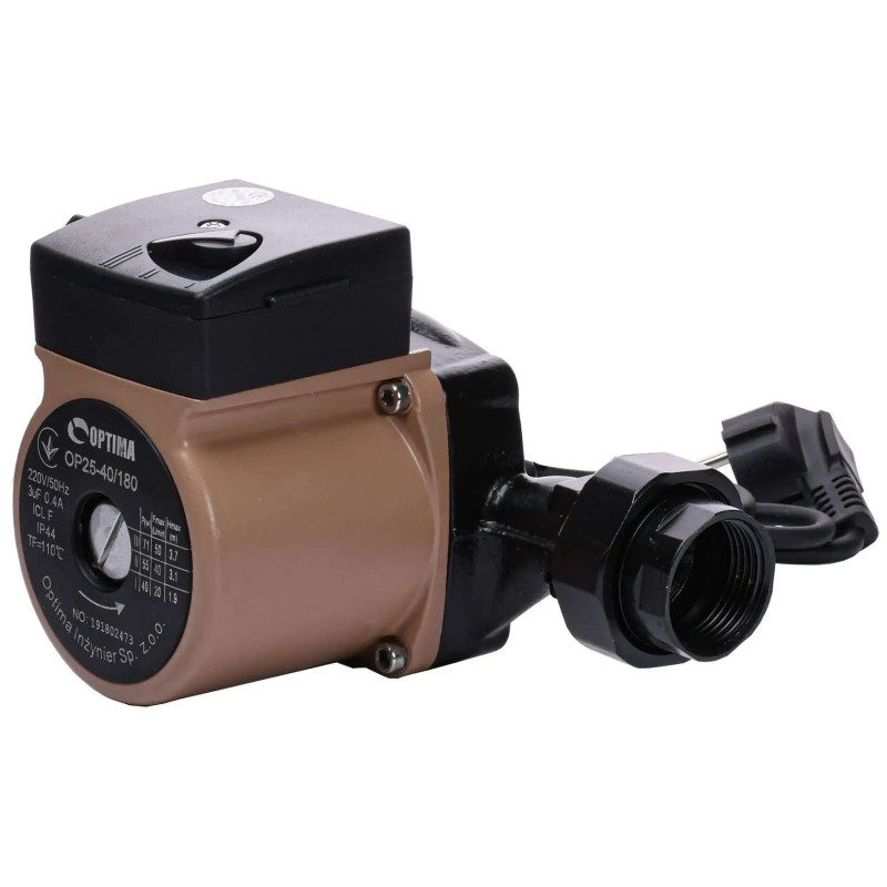 OPTIMA Насос циркуляційний OP25-40-180, G 1 1/4", 10 бар, 180мм, 71Вт, 230В (8120)