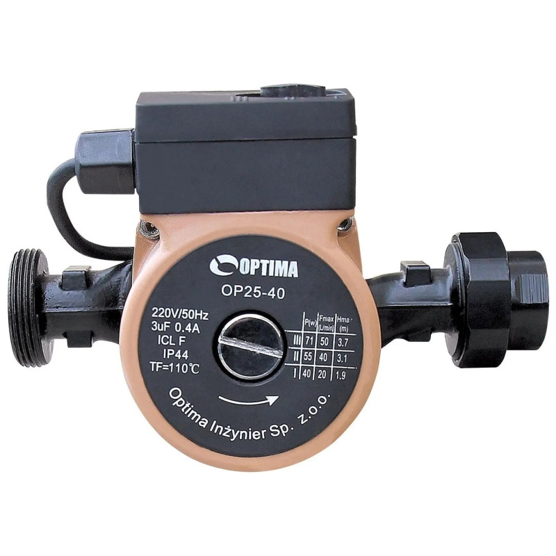 OPTIMA Насос циркуляційний OP25-60-180, G 1 1/4", 10 бар, 180мм, 110Вт, 230В (8158)