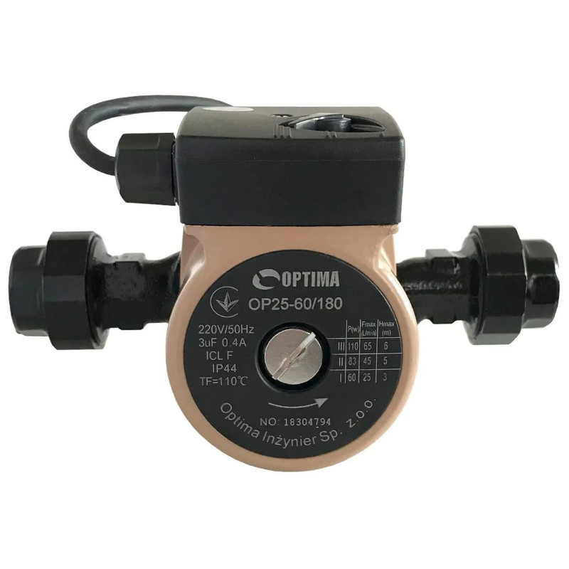 OPTIMA Насос циркуляційний OP25-60-180, G 1 1/4", 10 бар, 180мм, 110Вт, 230В (8158)