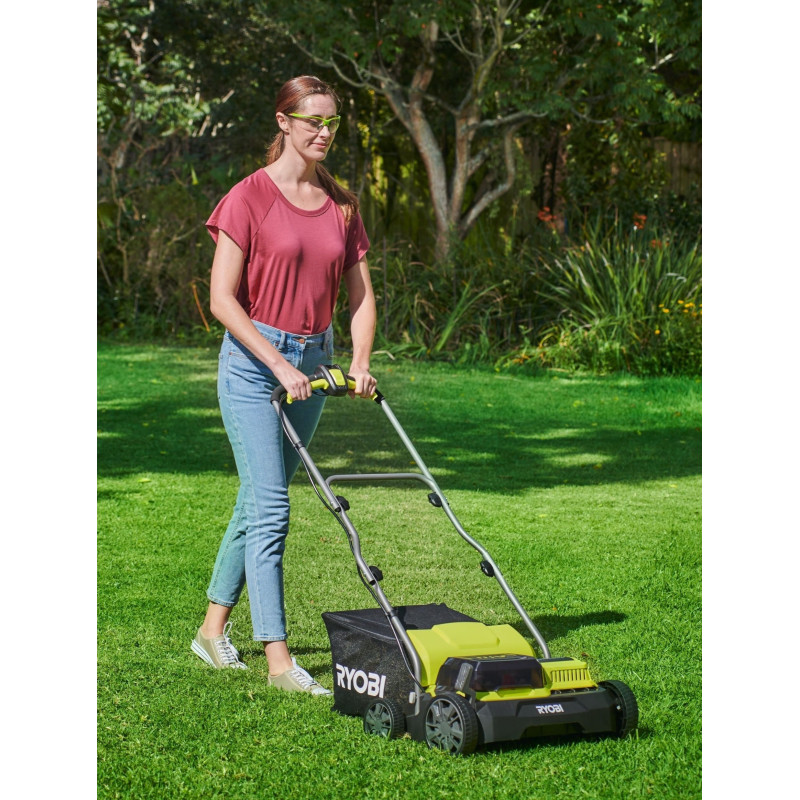 Ryobi Аератор-скарифікатор акумуляторний ONE+ RY18SFX35A-240 18В акб 2х4А·год 35см 55л 10кг (5133004549)