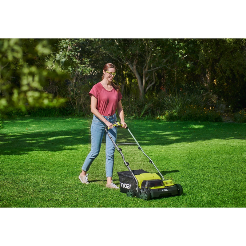 Ryobi Аератор-скарифікатор акумуляторний ONE+ RY18SFX35A-240 18В акб 2х4А·год 35см 55л 10кг (5133004549)