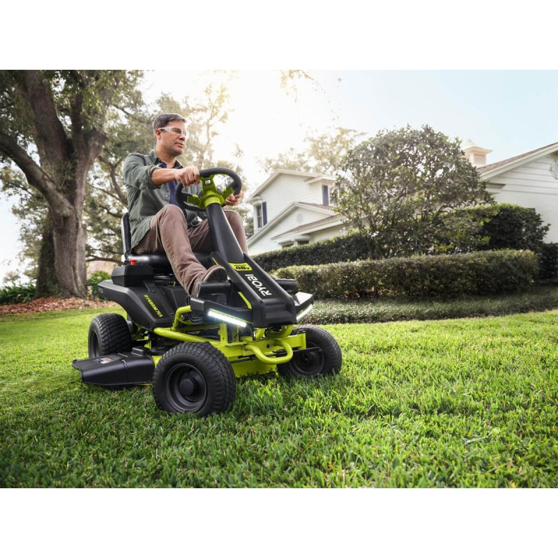 Ryobi Газонокосарка-райдер акумуляторна RY48RM76A 48В акб 1х50А·год 76см 35-115мм до 4000 кв.м фари круїз-контроль 200кг (5133004972)