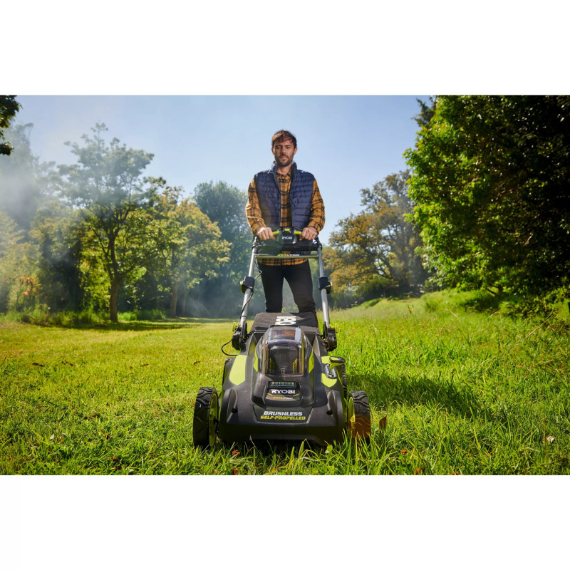 Ryobi Газонокосарка акумуляторна RY36LMX51A-160 самохідна MAX POWER 36В акб 1х6А·год 51см 70л 20-70мм мульч-е LED-фари безщіткова до 2000м.кв 24.7кг (5133004589)
