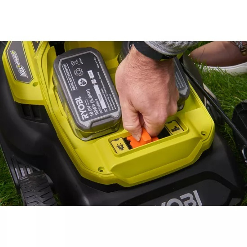 Ryobi Газонокосарка Ryobi ONE+ Hybrid RY18LMH37A-250 18В/220В 2х5.0А/г, 37см, 25-70 мм, 45л, мульчування (5133004583)